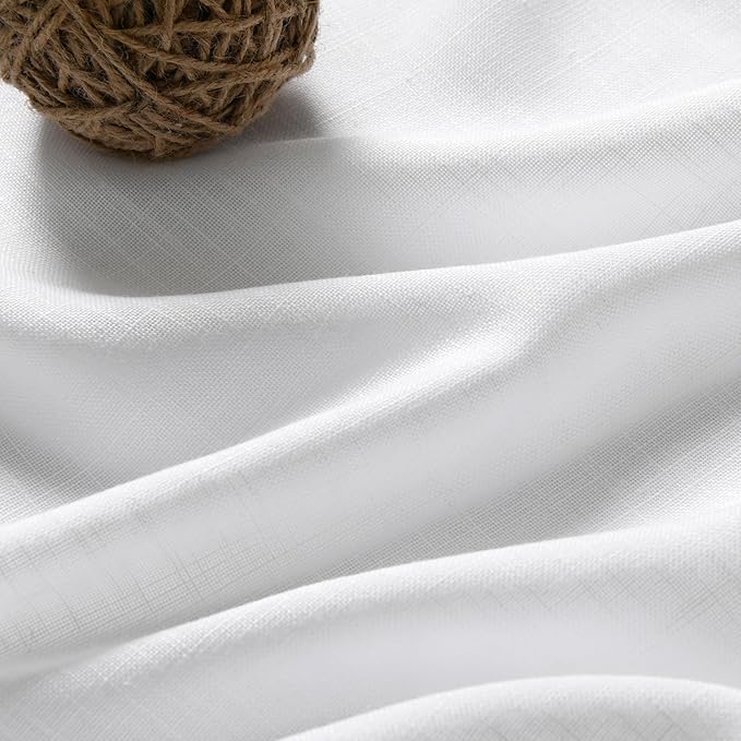 Nanspring White Linen Curtains 67 Inch Length - Image 5