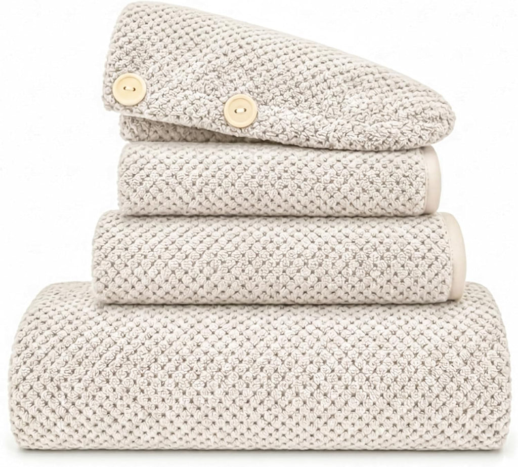 Pink Towels 4 Piece Pink Towel Set, 35x70 in Extra Large Bath Towel Hand Towels Hair Towels Washcloths - Highly Absorbent Quick Dry, Soft Towel Set for Bathroom, Pack of 4