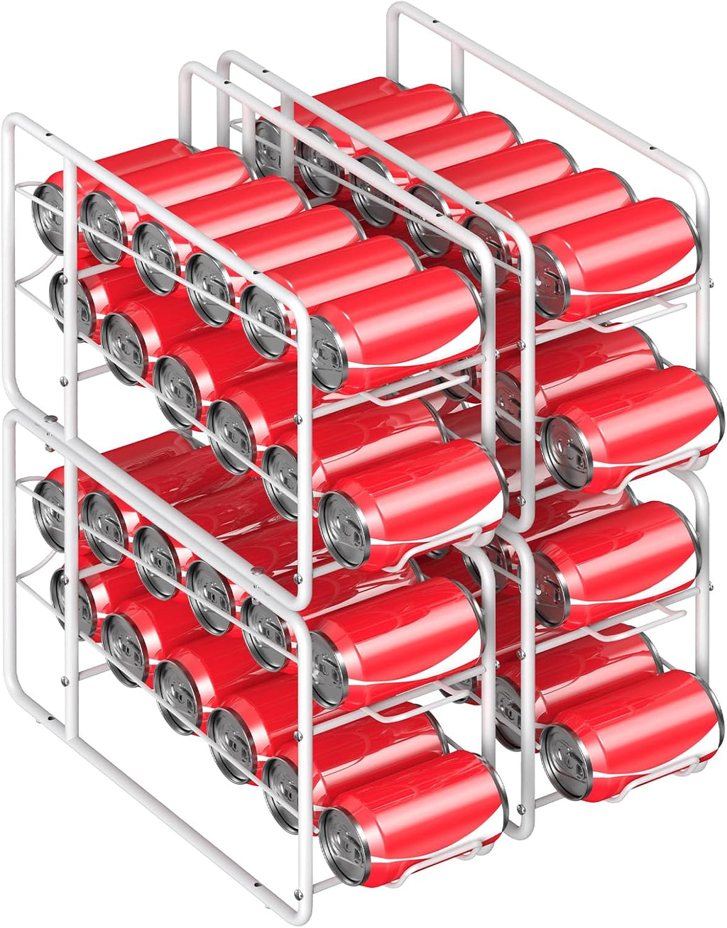 MOOACE 4 Pack Can Organizer for Pantry, Stackable Soda Can Dispenser Rack