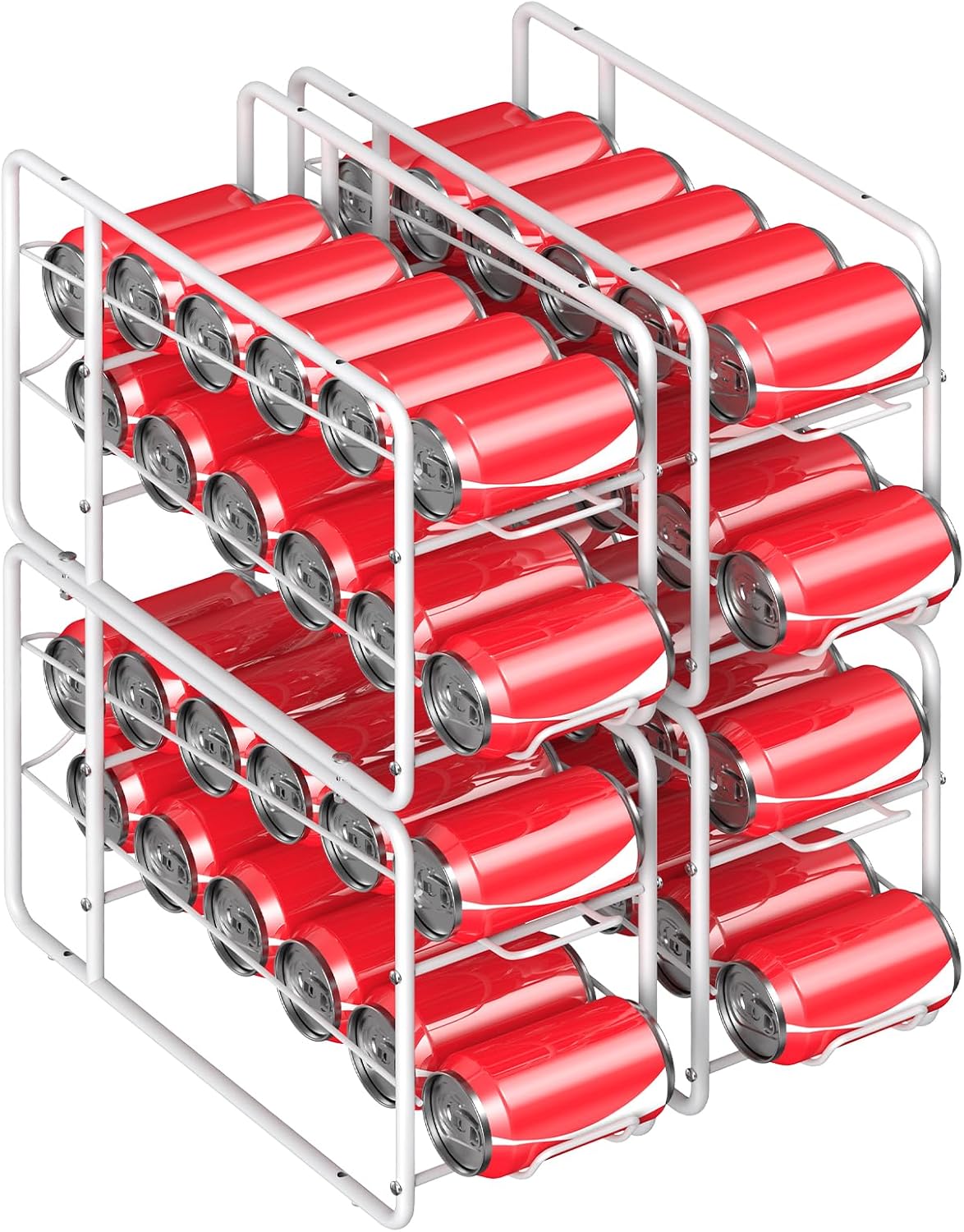 MOOACE 4 Pack Can Organizer for Pantry, Stackable Soda Can Dispenser Rack