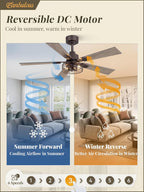 Fanbulous 42 Inch Farmhouse Rustic Ceiling Fan with Light & Remote