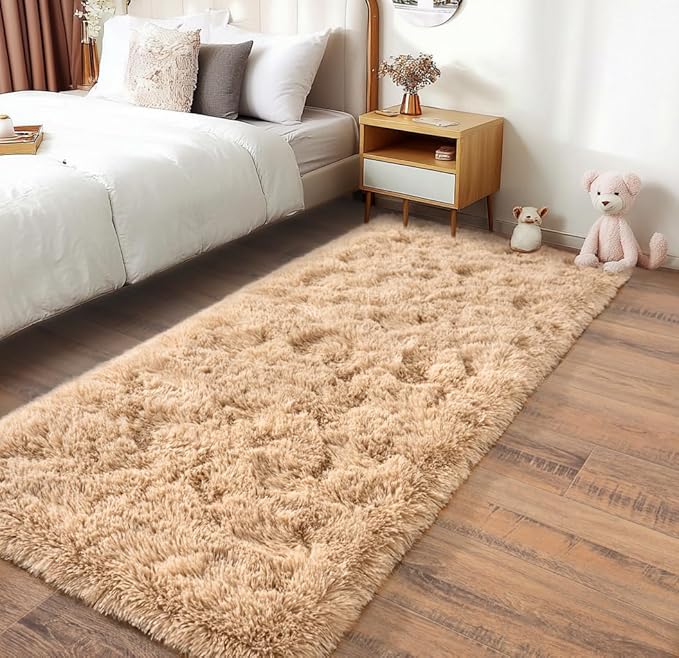 Pionblank Fluffy Runner Rugs for Bedroom 2x6, Modern Shaggy Area Rug for - Image 2