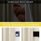 NICETOWN Natural Thick Linen Full Blackout Curtains - Image 7