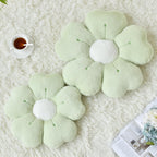 Flower Pillow, Cute Daisy Decorative Throw Pillows, Green, 15 Inches