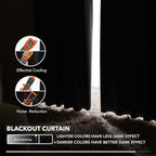 Deconovo Blackout Curtains, Thermal Insulated, W42 x L72 2 Panels, Back Tab - Image 5