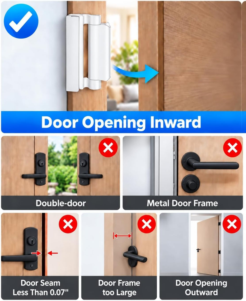 Home Security Door Locks for Front Door Reinforcement Lock Child Safety