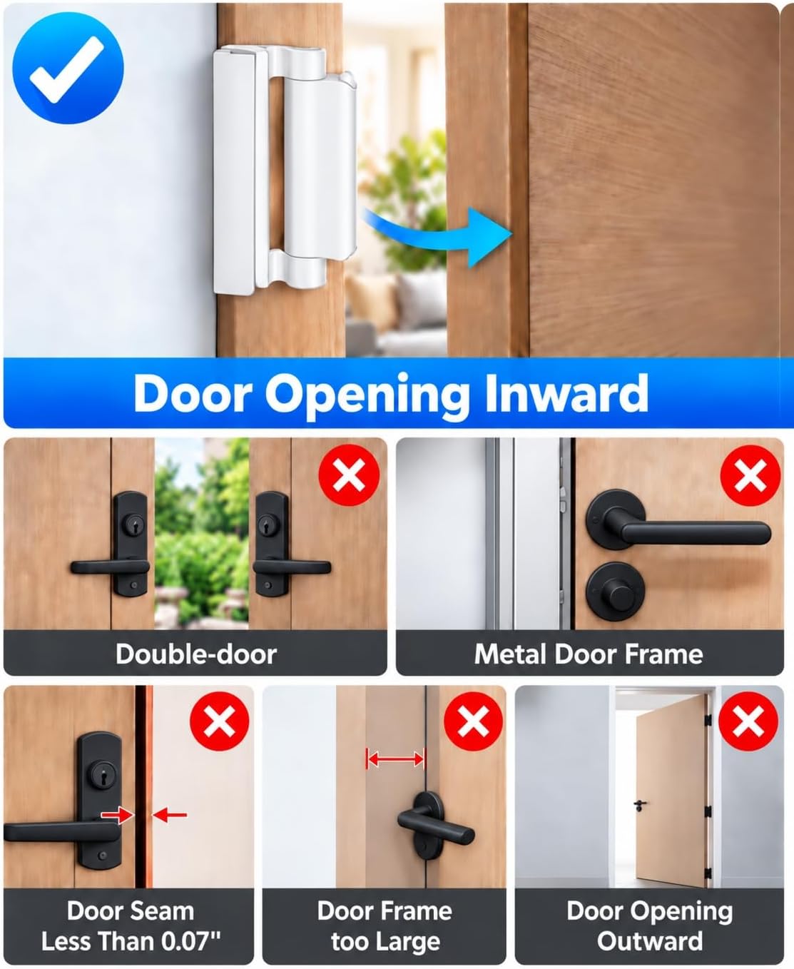 Home Security Door Locks for Front Door Reinforcement Lock Child Safety