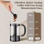 Veken 34oz French Press Coffee Maker, No Plastic Touching Cafe,1 L Cafetera