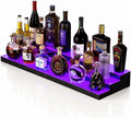 LED Liquor Bottle Display Shelf, 3-Tier 32 Inch Lighted Bar Shelf