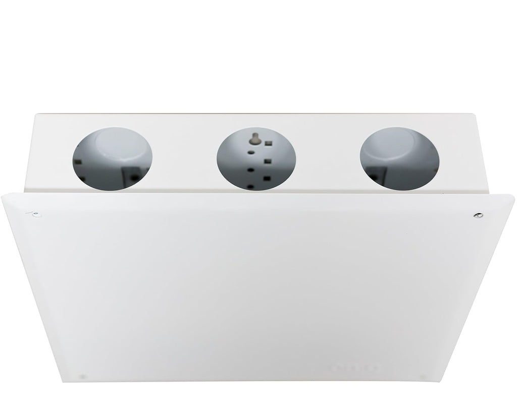 Legrand - OnQ 12 Inch Cable Management, In-Wall Media Box, Structured Wiring Enclosure, Home Networking Panel with 2.5 Inch Openings for Wires, Glossy White, EN1200