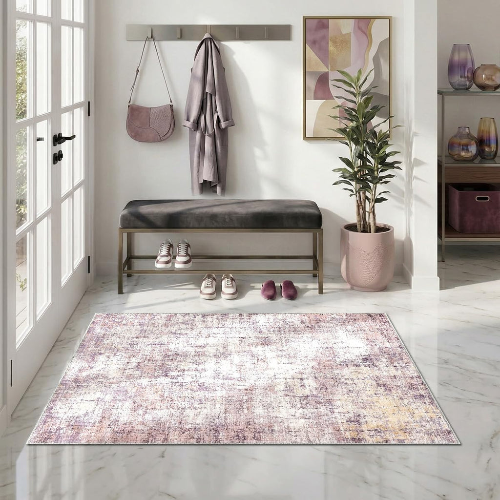 Abstract Area Rug 3x5 Ft Washable Rugs for Entryway Indoor