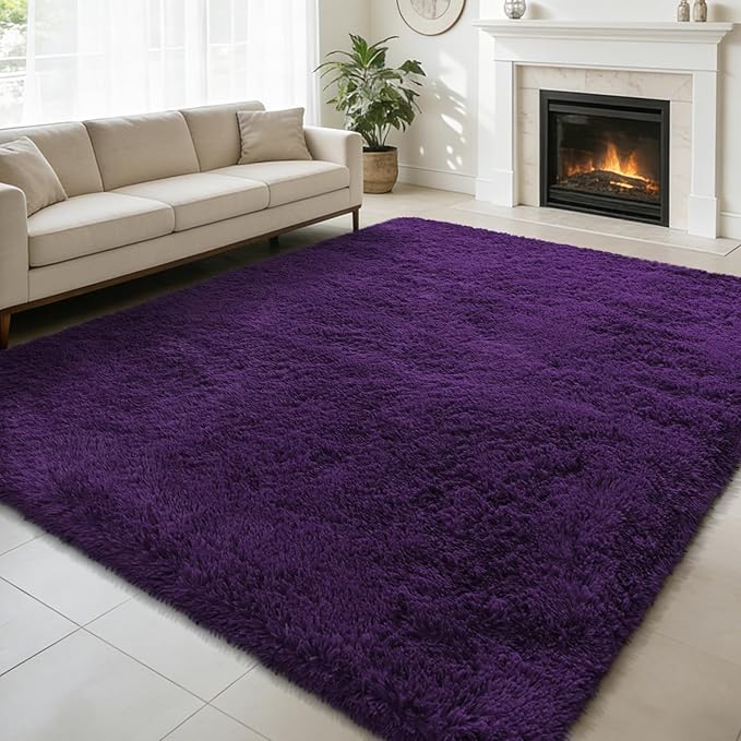 Shag Area Rug for Bedroom 5x8, Soft Fuzzy Rug Non-Shedding Indoor Plush Carpet by yulidayang