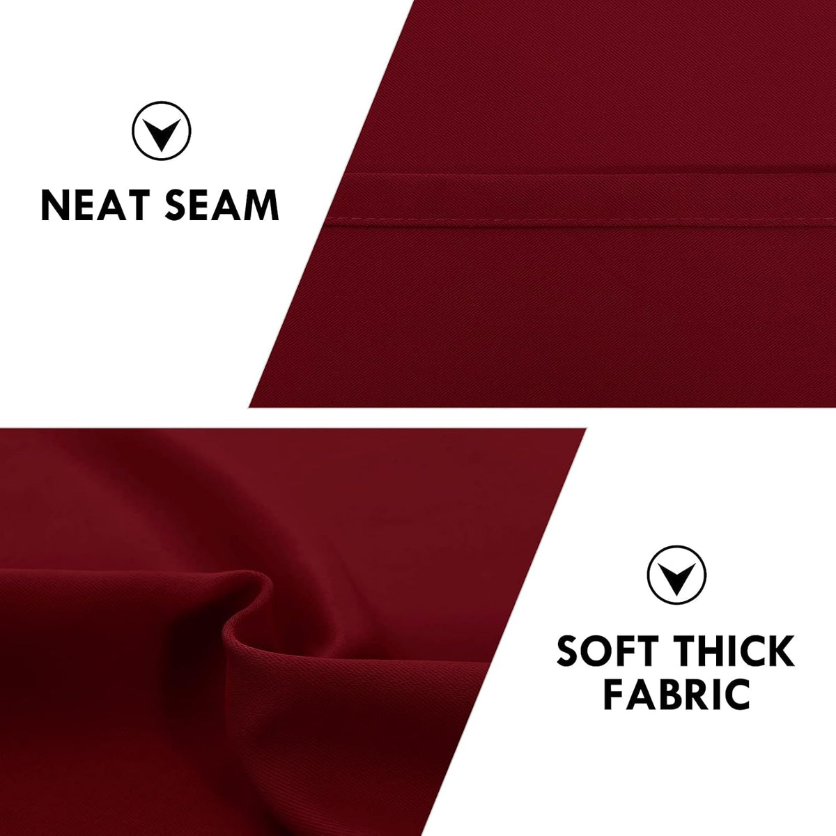 DWCN Blackout Curtains for Bedroom Living Room 42 x 63 Inch Long Burgundy
