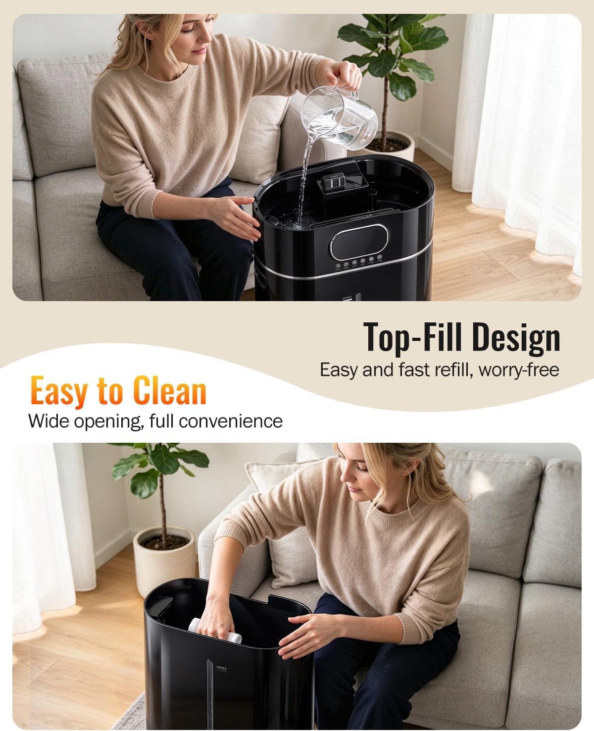 4.2Gal/16L Cool and Warm Mist Humidifier for Large Room 1500 sq ft