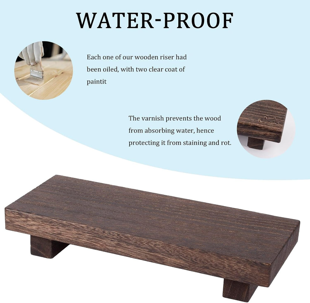 Wood Bathroom Tray Farmhouse Decor Kitchen Soap Holder 8.7"x3.6" Dark Brown