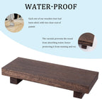 Wood Bathroom Tray Farmhouse Decor Kitchen Soap Holder 8.7"x3.6" Dark Brown