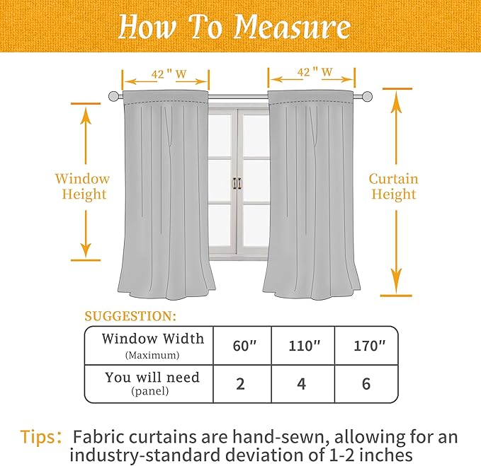 LAMIT Natural Linen Curtains 63 Inch Length - Image 8