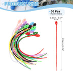 uxcell 30Pcs 9" Silicone Cable Ties, Reusable Zip Strips Twist Tie