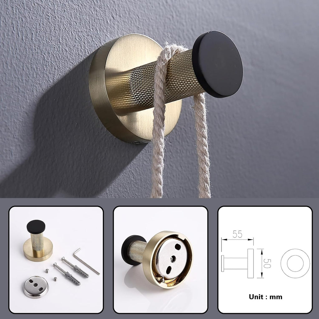 Shower Faucet Set Black and Brushed Gold 10'' Rainfall Shower System