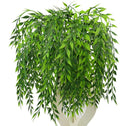 CATTREE Artificial Weeping Willow, Plastic Plants Greenery Leaves Fake Hanging Vine Faux Ivy Garland UV Resistant for Indoor Outdoor Garden Baskets Wedding Party Table Decor Decoration 4 Pack