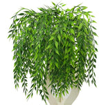 CATTREE Artificial Weeping Willow, Plastic Plants Greenery Leaves Fake Hanging Vine Faux Ivy Garland UV Resistant for Indoor Outdoor Garden Baskets Wedding Party Table Decor Decoration 4 Pack