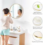 Sweetcrispy 24 Inch Round Wall Mirror, Bathroom Mirror for Over Sink