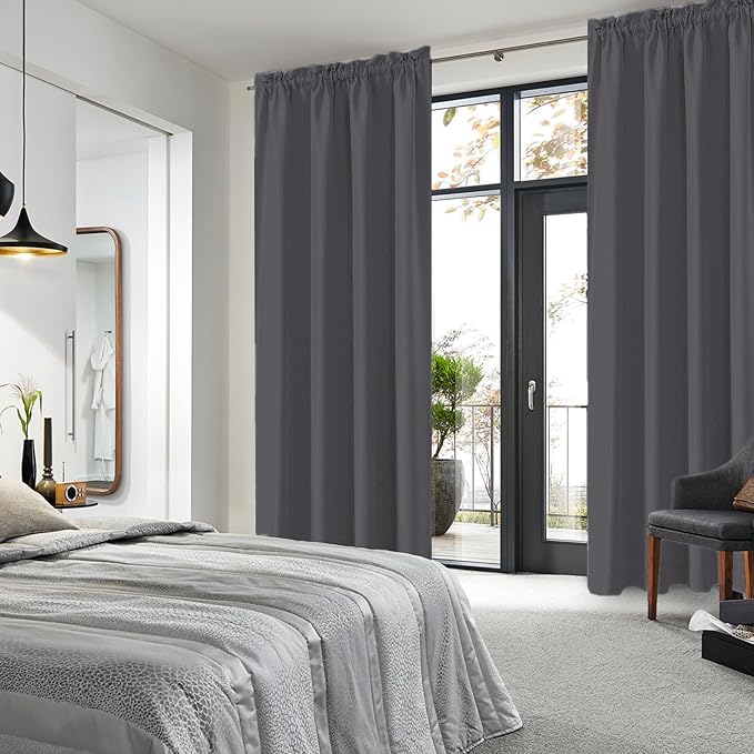 DWCN Dark Grey Blackout Curtains - Image 2