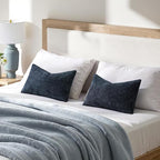 MIULEE Pack of 2 Lumbar Couch Throw Pillow Covers 20x12 Inch Coastal Navy Blue - Image 3