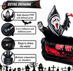 40 Inch Halloween Party Decorations Inflatable Cooler, 100+ Cans Halloween Party Supplies Large Capacity Scary Coffin Ghost Ice Bucket for Drink Beverage Holder, Halloween Decor for Outdoor Indoor