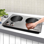 CUSIMAX 1800W Ceramic Electric Hot Plate for Cooking, Double Burner, Silver