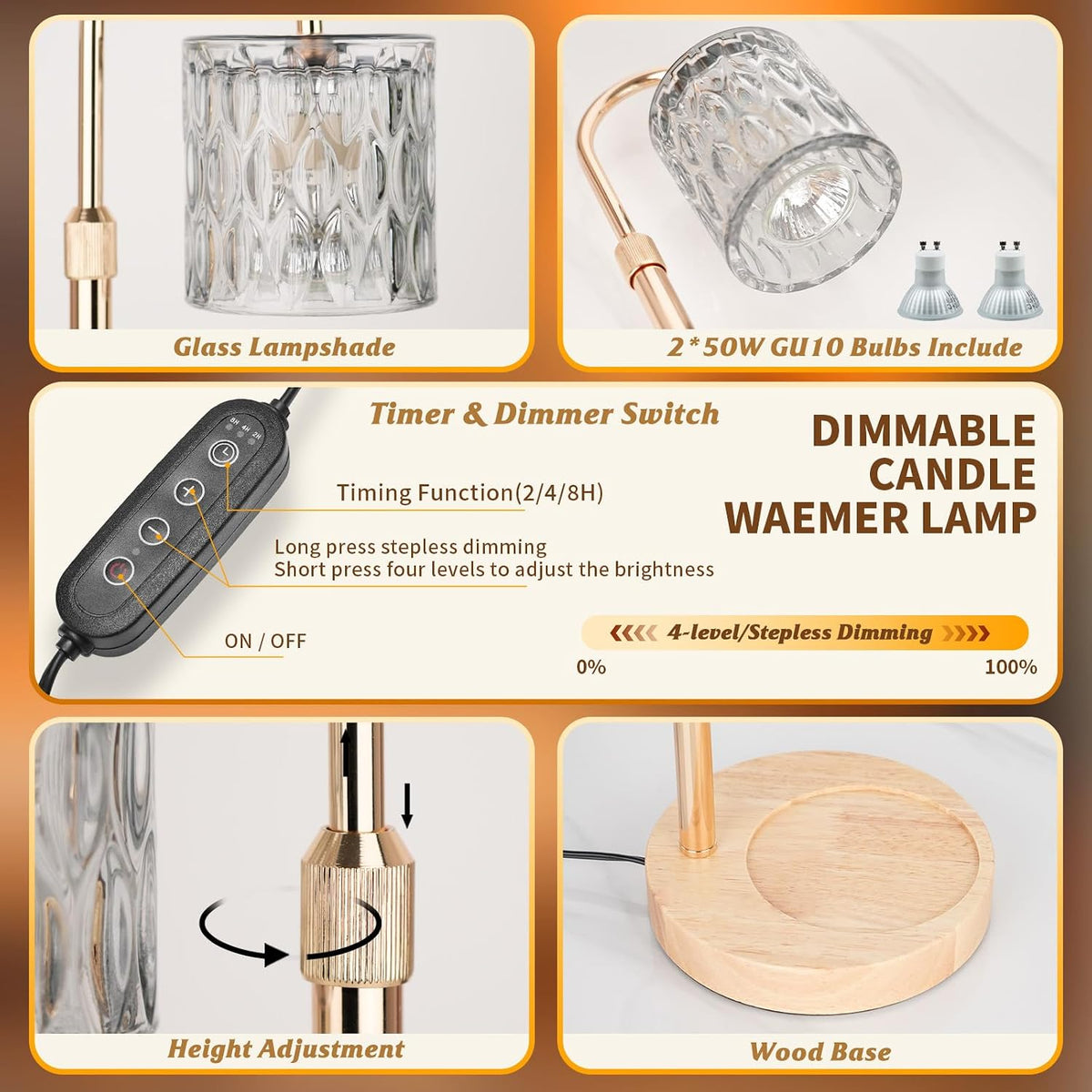 Candle Warmer Lamp with Timer, Birthday Gifts for Women Home Decor
