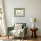 Framed Christian Scripture Wall Art, Bible Verse Pictures Wall Decor, Sage Green Striped Praise God From Whom All Blessings Flow Paintings Canvas Prints Religious Home Decor for Living Room 12x16 inch