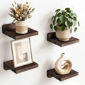 Fixwal Small Floating Shelves for Wall (Dark Carbonized, Set of 4, 5 Inch)