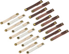 MECCANIXITY Pack of 20 Leather Cable Straps Cable Ties, Cord Organizer, Portable Cable Management for USB Cables, Headphone Wires, Black/Light Brown