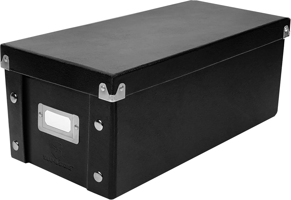 Snap-N-Store DVD Storage Box - Durable Disc Holder with Lid to Store for Discs (1 Pack - DVD, Black)