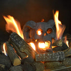 Stanbroil Fire Pit Skull Gas Log for Fireplace Halloween Decor