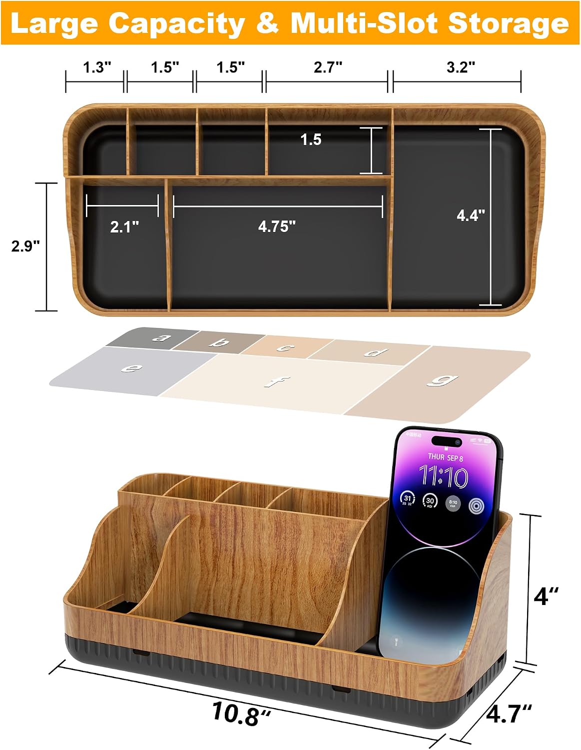 Bathroom Counter Organizer and Storage, Toothbrush Holder 7 Slots