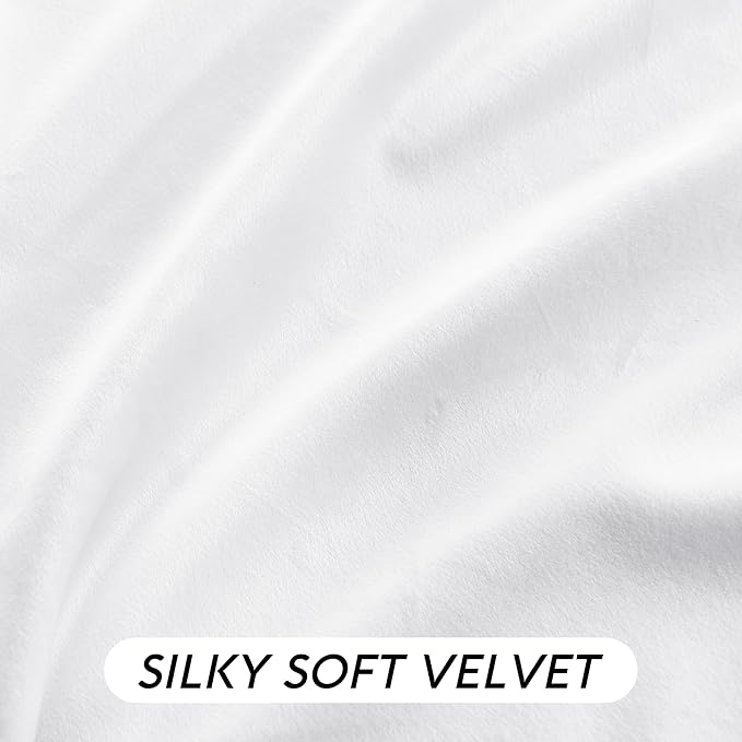 RYB HOME White Velvet Curtains 84 inches 2 Panels Set - Image 6