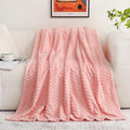 Light Pink Throw Blanket 50"×70" inches Gifts by Puncuntex