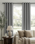 100% Blackout Shield Linen Blackout Curtains - Image 2
