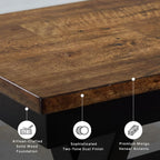 Signature Design by Ashley 1-Piece Wood Dining Bench, 48" 2-Tone Farmhouse
