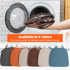 Sunsleek Chair Cushions for Dining Chairs D-Shaped Seat Cushions Chair Pads