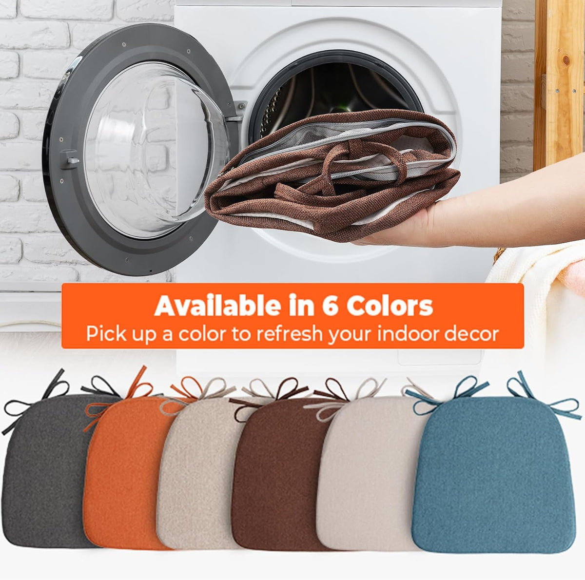 Sunsleek Chair Cushions for Dining Chairs D-Shaped Seat Cushions Chair Pads