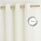 NICETOWN Linen Off White Window Curtains 84 inches Long, Grommet Thick Linen - Image 3