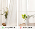 MIULEE Non-See-Through Privacy Linen Curtains 52W x 84L Inch Natural White