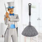 MR.SIGA Microfiber Delicate Duster with Non Slip Handle, Gray & Black