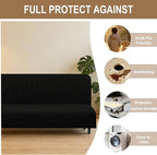 U-NICE HOME Stretch Futon Cover Armless Bed Slipcover - Image 4