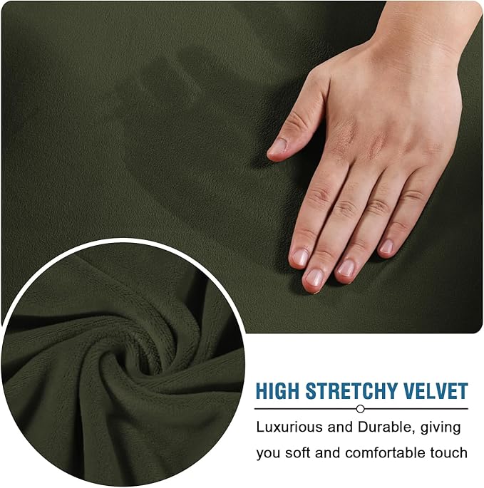 H.VERSAILTEX High Stretch Sofa Slipcover 4 Piece Cover Velvet Furniture - Image 5