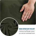 H.VERSAILTEX Real Velvet Plush 3 Piece Stretch Sofa Covers Couch Covers - Image 5