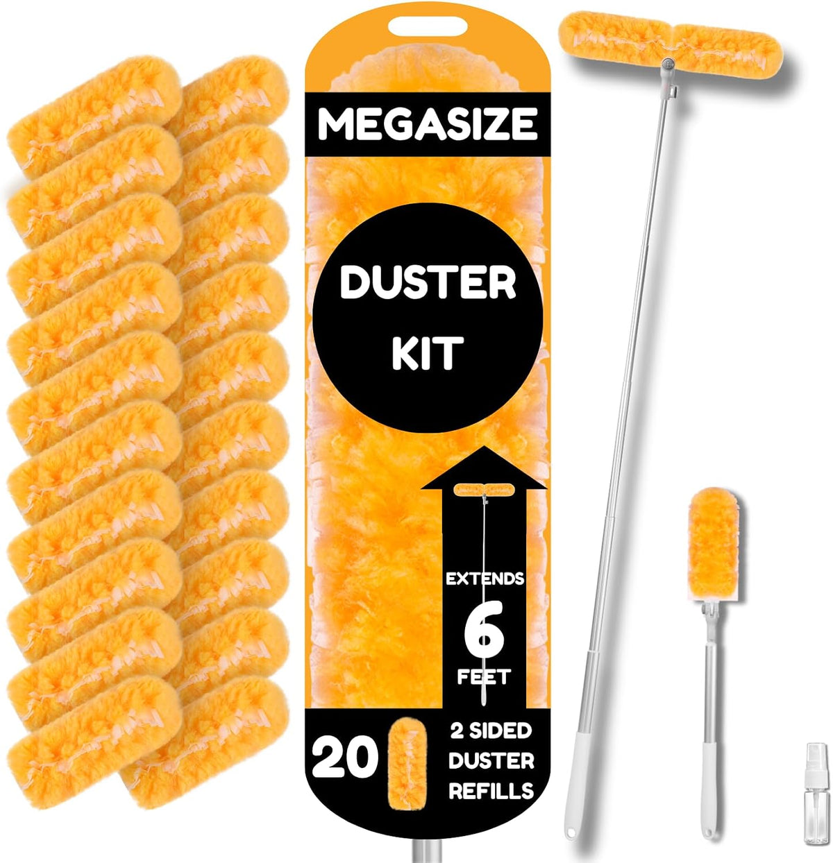 Duster Refills for Swiffer Duster, 30 Count Pink Duster Kit with Handle